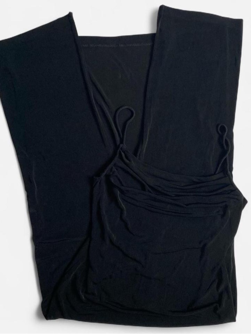 Vintage slinky black cowl neck maxi dress